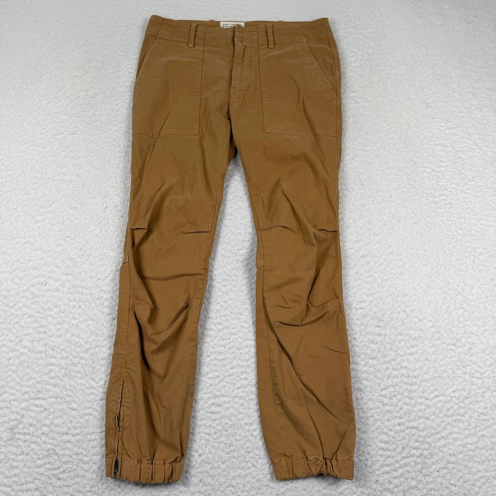 Nili Lotan French Military Pants Women 0‎ Brown Cargo Jogger Crop Gorpcore Zip